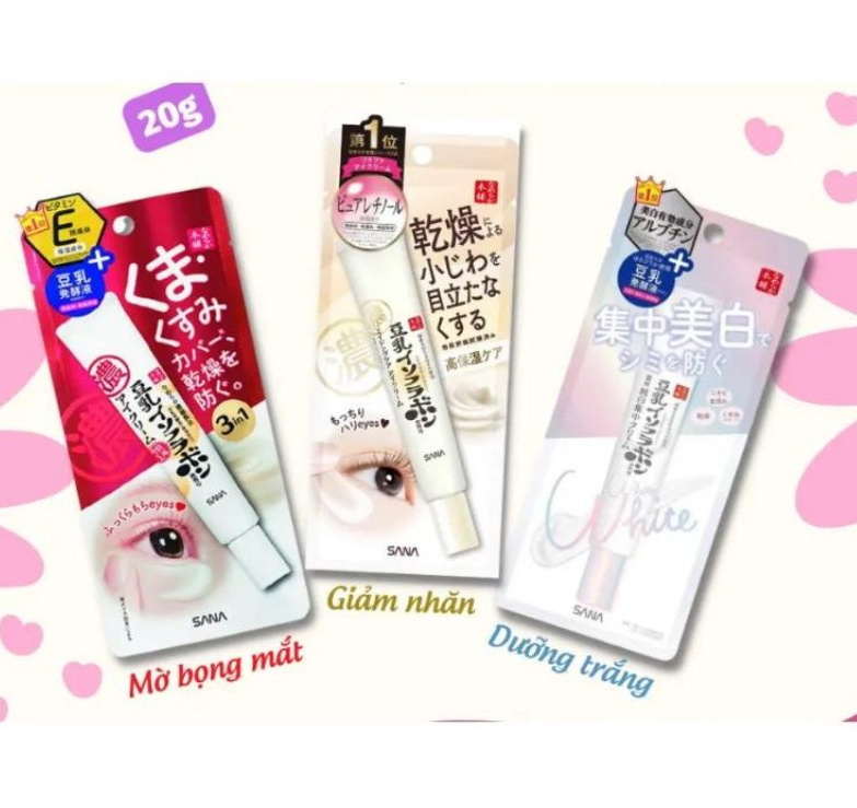 Công dụng của kem dưỡng mắt Sana Nameraka Wrinkle Eye Cream của Nhật Bản
