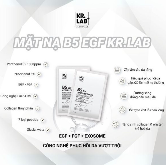 Công dụng của mặt nạ B5 bạc Kr.Lab của Hàn Quốc