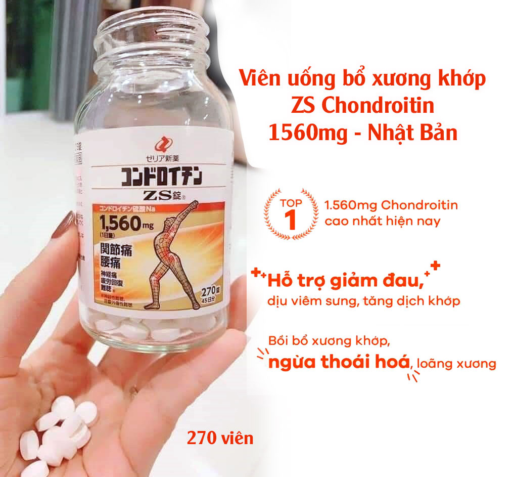 Đặt mua viên uống bổ xương khớp nhện ZS Chondroitin của Nhật Bản giá tốt