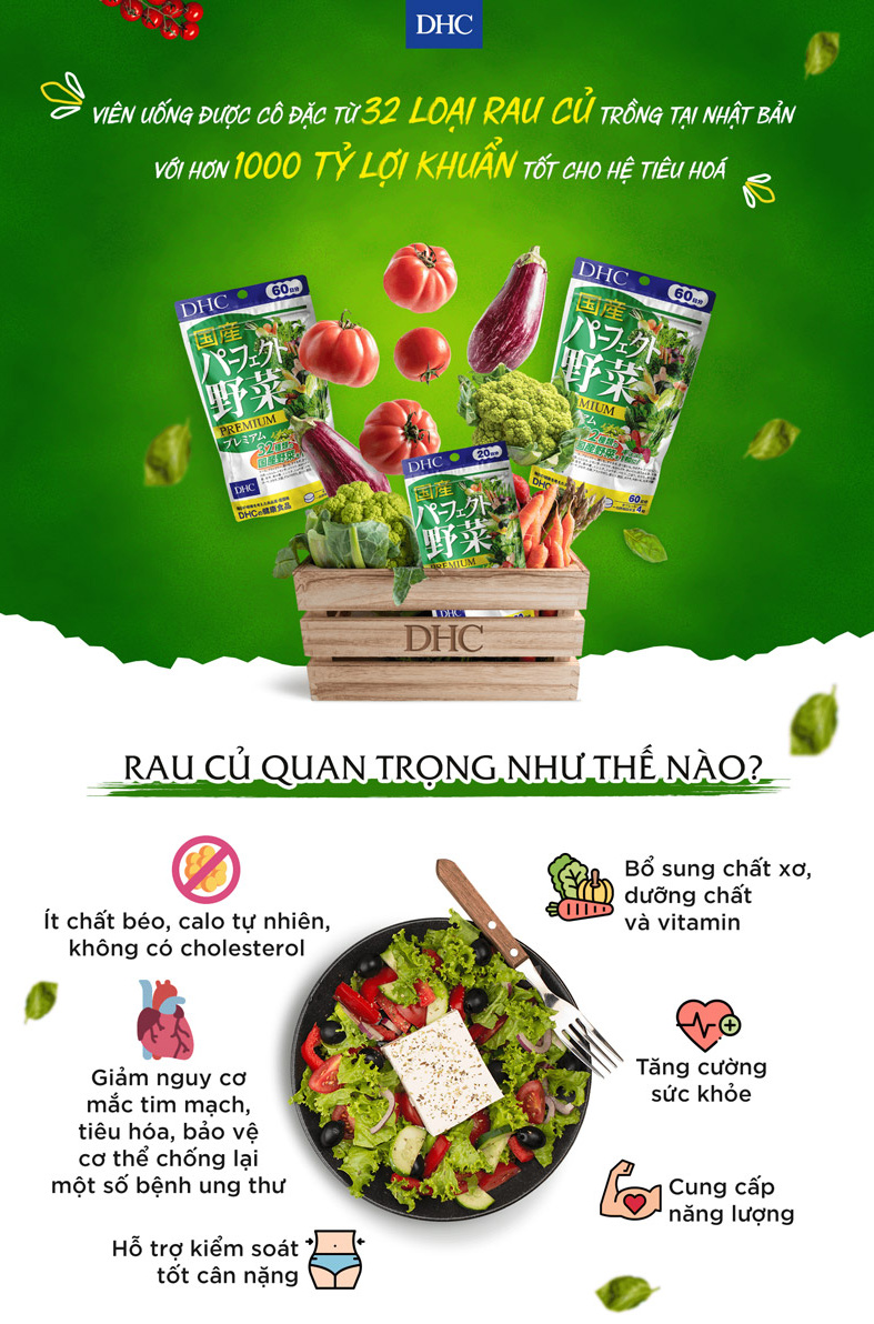 Hướng dẫn sử dụng của viên uống DHC rau củ quả Nhật Bản Hướng dẫn sử dụng của viên uống DHC rau củ quả Nhật Bản