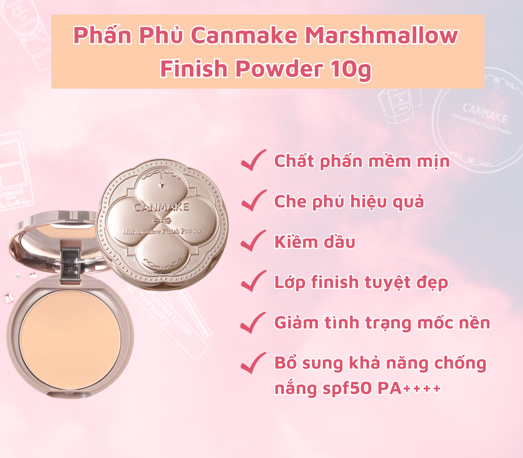 Tác dụng của phấn phủ Canmake của Nhật Bản