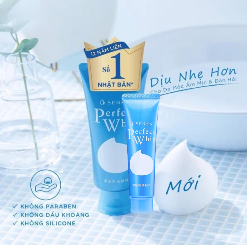 Công dụng của sữa rửa mặt Senka Ferfect Whip của Nhật Bản