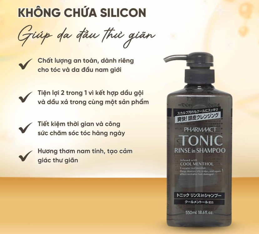 Thành phần của dầu gội nam Pharmaact Tonic của Nhật Bản
