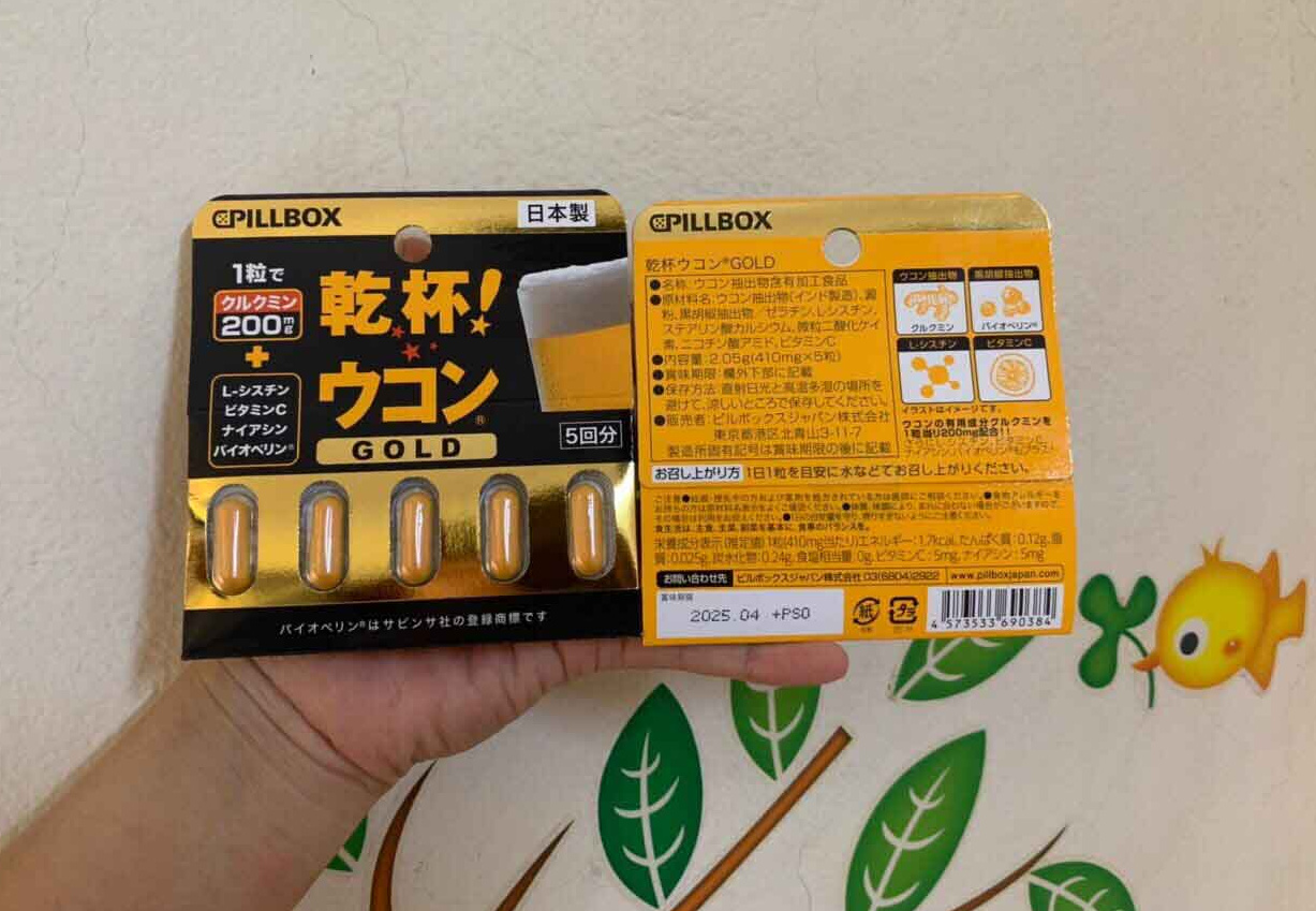 Thành phần của viên uống giải rượu Kanpai Ukon Pillbox Nhật Bản