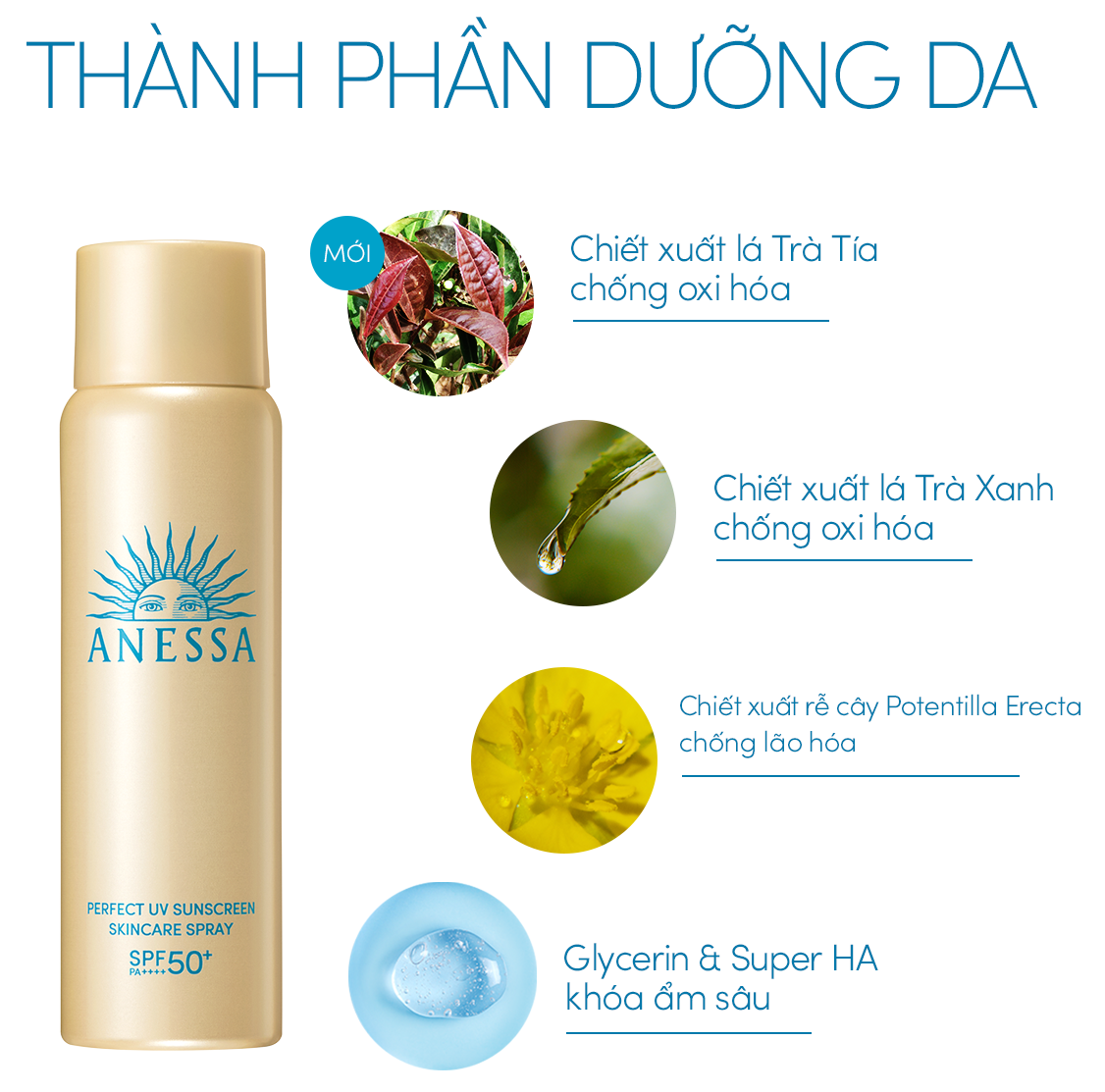 Thành phần của xịt chống nắng Anessa
