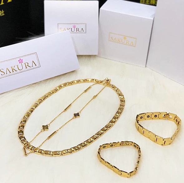 Vòng điều hòa huyết áp đeo cổ và đeo tay Sakura Nhật Bản cho nam & nữ